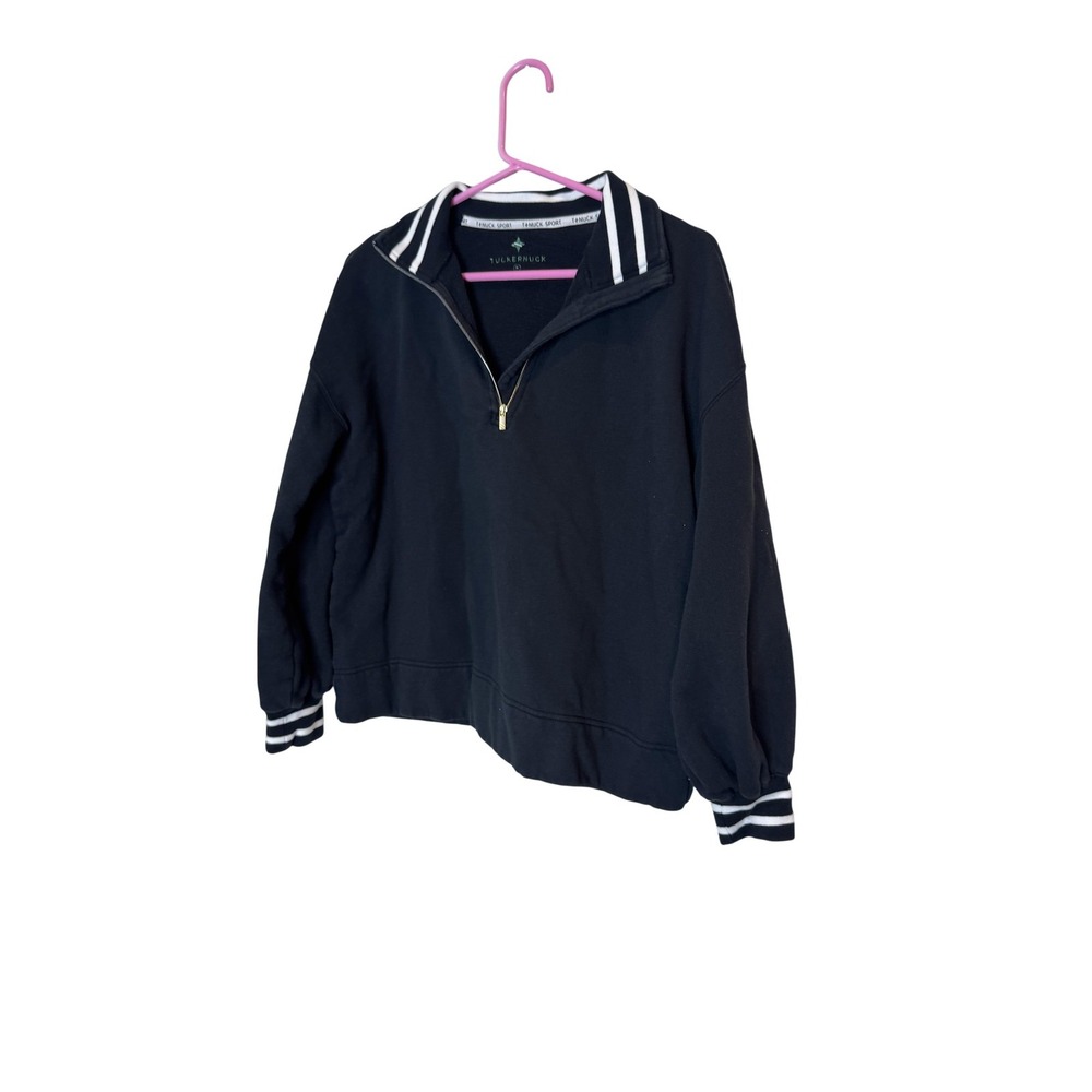 Tuckernuck Tnuck Sport Sweatshirt Womens Medium Blue Quarter Zip Collared Fleece